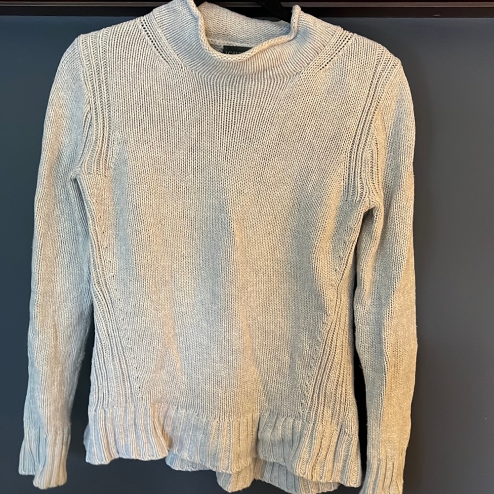 Small heather gray J.Crew roll neck sweater.